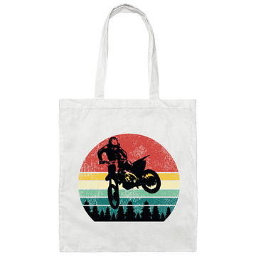 Vintage Motorcross Dirt Bike Gift Idea, Freestyle Canvas Tote Bag