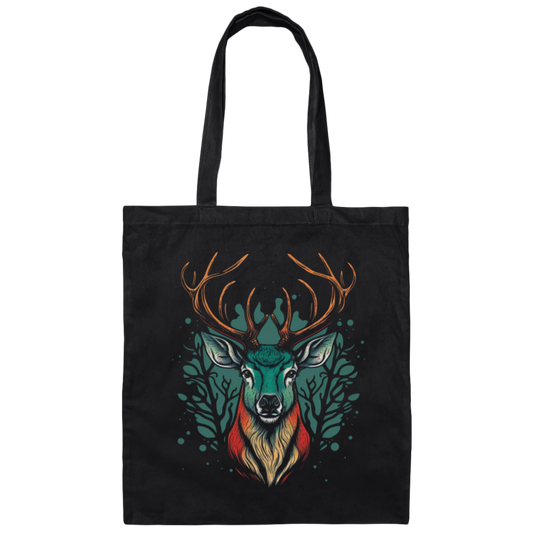 A Deer Head, Love Deer Gift, Deer Head Love Gift, Best Of Deer Retro Canvas Tote Bag