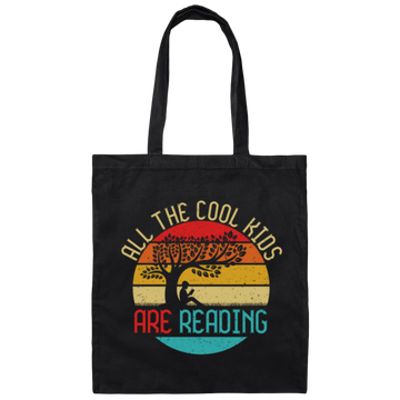 Retro All the Cool Kids are Reading Book Vintage Canvas Tote Bag