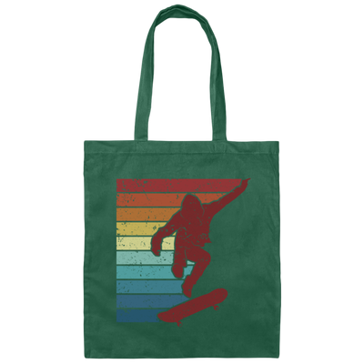 Skater Cool Vintage Hobby, Skaterboard Retro Canvas Tote Bag