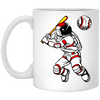 Astronaut Play Baseball In Spaces, Love Baseball, Sporty Astronaut White Mug