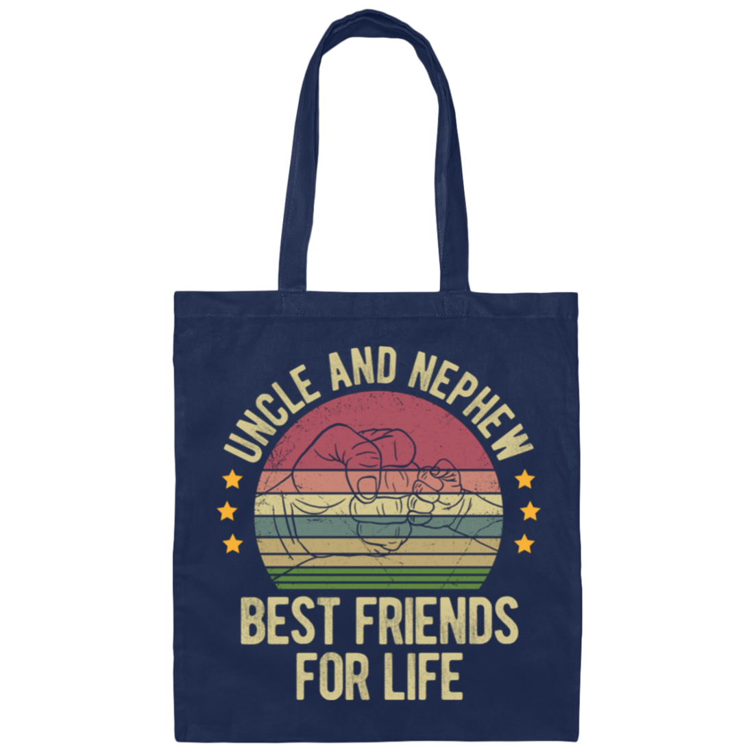 Uncle And Nephew, Best Friends For Life, Retro Nephew With Uncle Canvas Tote Bag