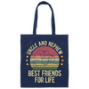 Uncle And Nephew, Best Friends For Life, Retro Nephew With Uncle Canvas Tote Bag