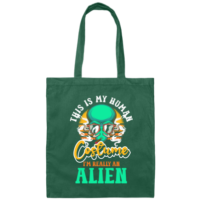 Alien Lover This Is My Human Costume I Am Really An Alien Canvas Tote Bag