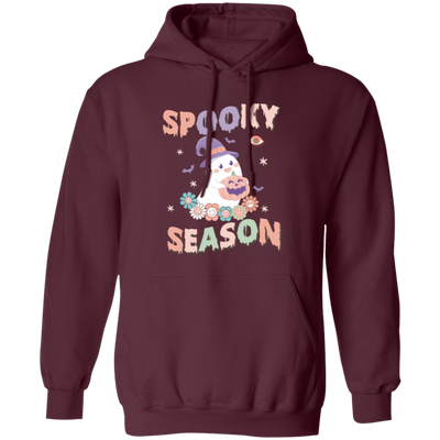 Spooky Season, Happy Halloween, Cute Boo Pullover Hoodie