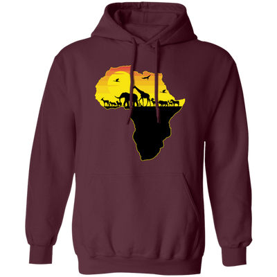 Animal In Africa, Love Animal, Love Africa, Africa Shape Pullover Hoodie