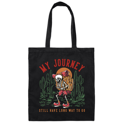 My Journey Still Have Long Way To Go, Skeleton Cowboy Canvas Tote Bag