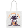 Halloween Space, Trick Or Treat, Horror Astronaut Canvas Tote Bag