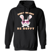 Don't Worry, Be Hoppy, Rabbit Wear Heart Glasses Pullover Hoodie