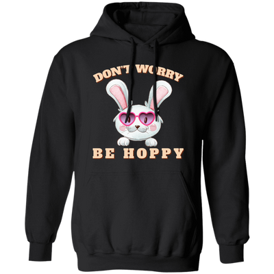 Don't Worry, Be Hoppy, Rabbit Wear Heart Glasses Pullover Hoodie