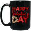 Happy Valentine's Day, Cute Valentine, Leopard Pattern, Valentine's Day, Trendy Valentine Black Mug