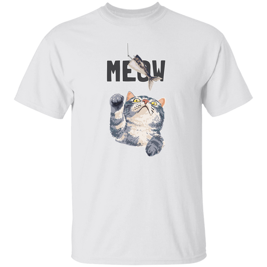 Cute Meow, Cute Stupid Cat, Cat Catch Fishing Rod Unisex T-Shirt