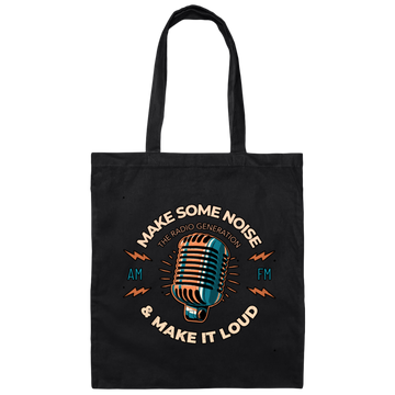 Vintage Retro Style Microphone Radio, Cool Microphone Radio Canvas Tote Bag