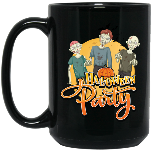 Halloween Party, Three Zombies, Zombie Boys, Trick Or Treat Black Mug