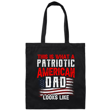 America Flag Patriotic Dad Gift Canvas Tote Bag