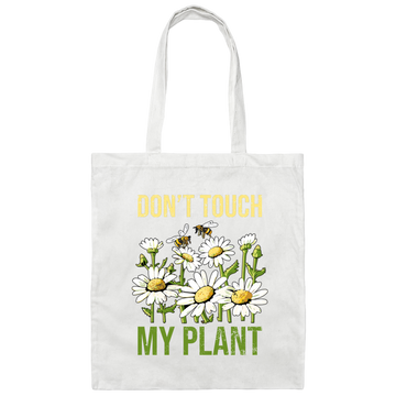 Chrysanthemum Lover Gift, Don't Touch My Plant Canvas Tote Bag