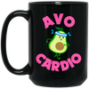 Avo-cardio, Avocado, Funny Avocado, Pink Avocado Do Cardio Black Mug