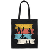 Retro Angel Motif, Retro Fisherman Vintage, Love Fishing Canvas Tote Bag