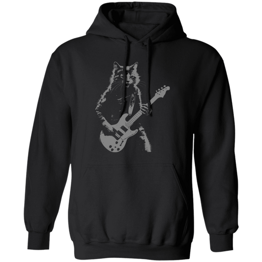 Cat Artist, Cat Guitarist, Love Music, Love Guitar, Music Lover Pullover Hoodie