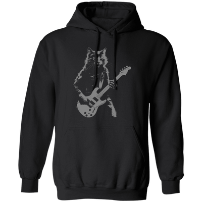 Cat Artist, Cat Guitarist, Love Music, Love Guitar, Music Lover Pullover Hoodie