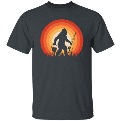 Big Foot Silhouette, Retro Big Foot, Big Foot Fishing Unisex T-Shirt