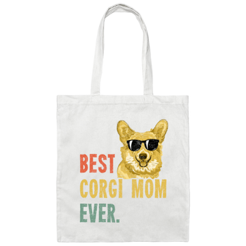 Corgi Best Corgi Mom Ever Retro Dog Funny Canvas Tote Bag