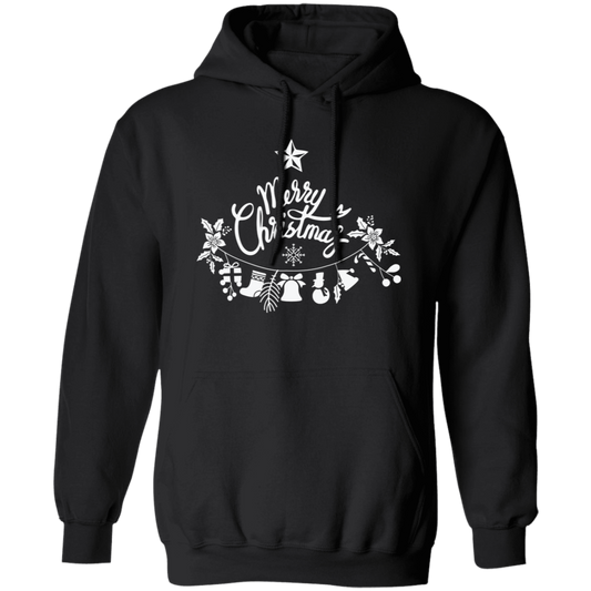 Merry Christmas Silhouette, Christmas Bell, Christmas Flower, Merry Christmas, Trendy Christmas Pullover Hoodie