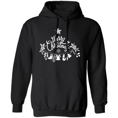 Merry Christmas Silhouette, Christmas Bell, Christmas Flower, Merry Christmas, Trendy Christmas Pullover Hoodie