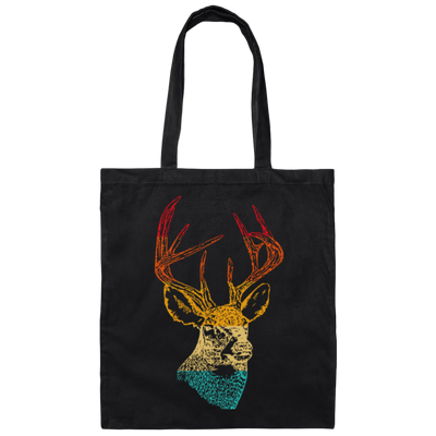 Head Deer Vinatge Head Deer Design For Animal Lover Canvas Tote Bag
