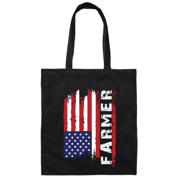 USA Farmer Anniversary July 4th American Flag Canvas Tote Bag
