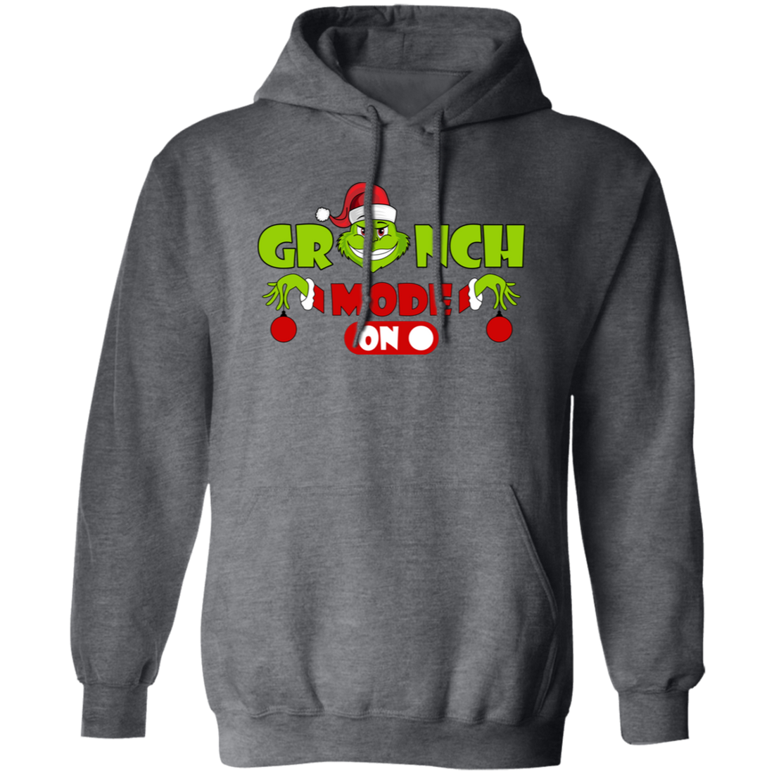 This classic Grinch Mode On hoodie is perfect for the Halloween and Christmas season. Enjoy the warmth of the soft and luxurious pullover hoodie featuring a trendy Grinchmas design. Perfect for any Grinch fan, this hoodie is sure to make a statement.