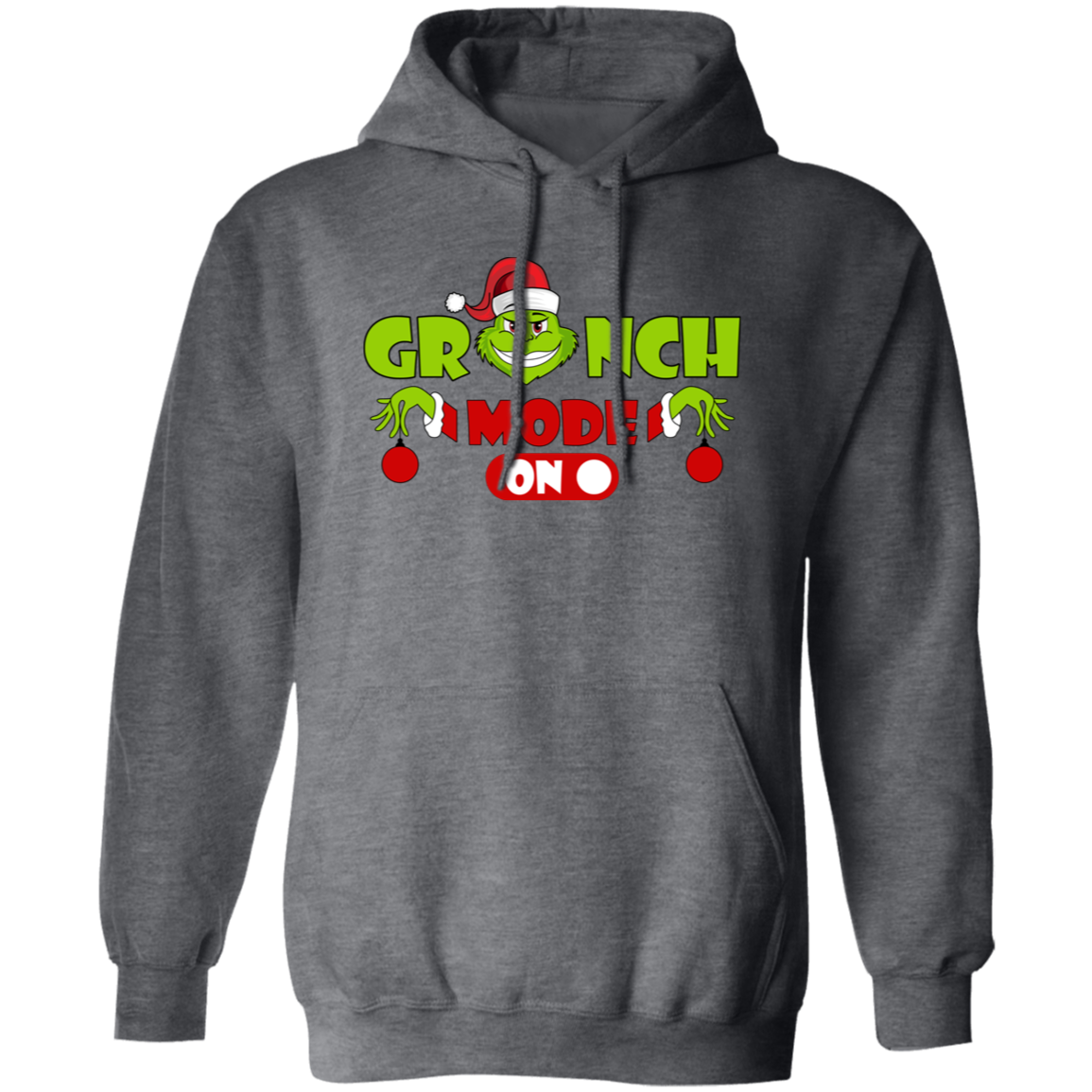 This classic Grinch Mode On hoodie is perfect for the Halloween and Christmas season. Enjoy the warmth of the soft and luxurious pullover hoodie featuring a trendy Grinchmas design. Perfect for any Grinch fan, this hoodie is sure to make a statement.