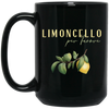 Limoncello Per Favore, Pimoncello Watercolor Black Mug