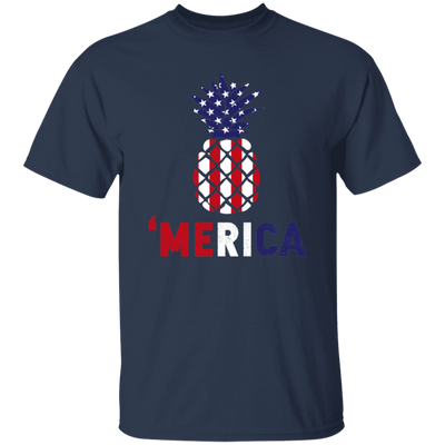 Pineapple America, American Flag, 4th July Anniversity, Pineapple Gift Unisex T-Shirt