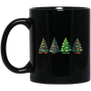 Xmas Tree, Set Of Christmas Trees, Four Xmas Trees, Merry Christmas, Trendy Chrismas Black Mug