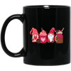 Gnome With Cups, Love Gnome, Valentine Gnome, Valentine's Day, Trendy Valentine Black Mug