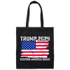 Trump 2024 Keeping America Great, Love Trump, Love America Flag Canvas Tote Bag