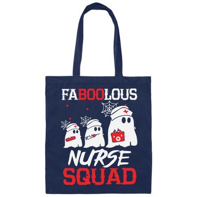 Faboolous Nurse Squad, Boo Ghost Nurse, Nurse Squad Halloween, Trendy Halloween Canvas Tote Bag