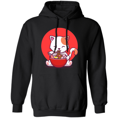 Cat Ramen, Love Ramen, Cat Eat Japanese Noodles Pullover Hoodie