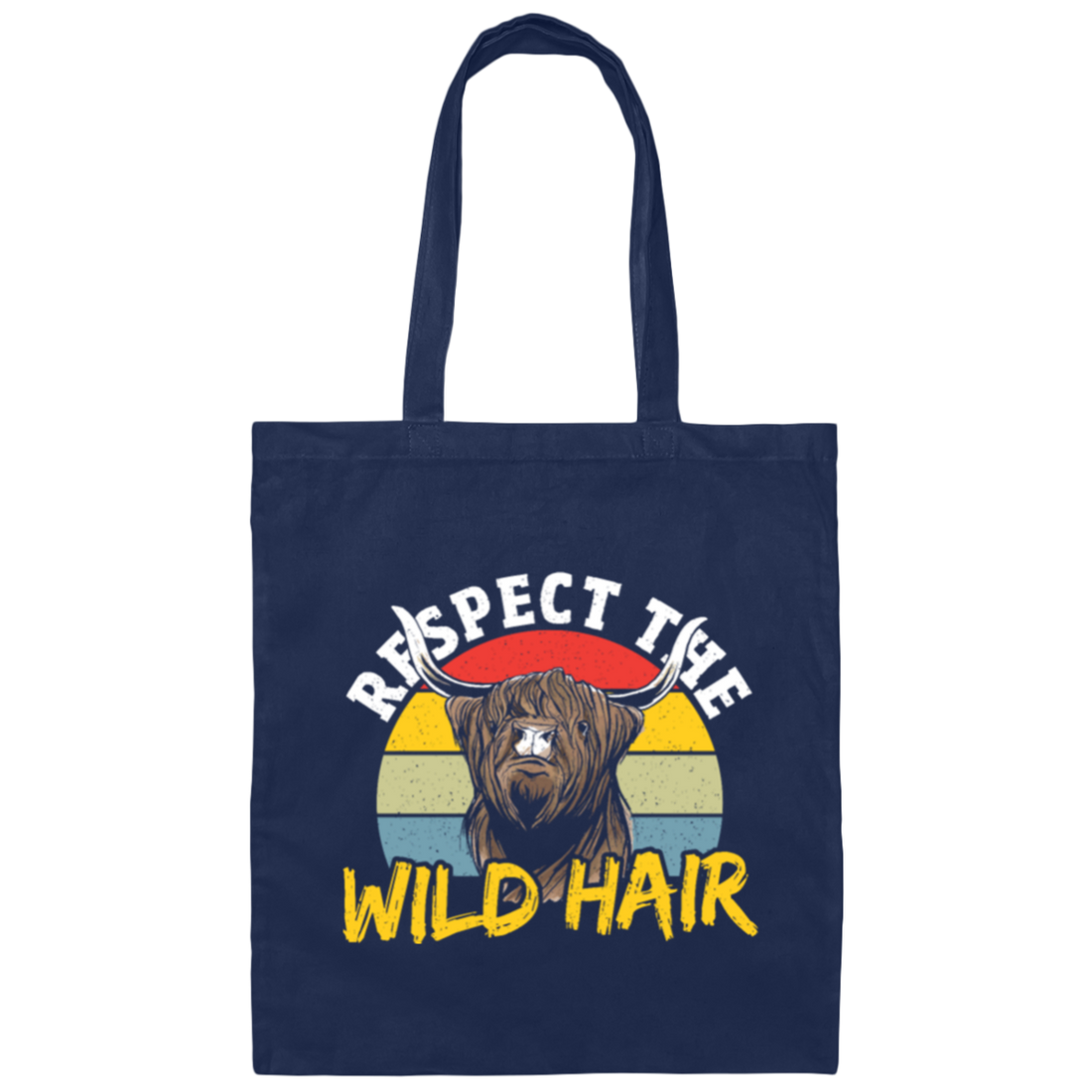 Cattle Cow, Respect The Wild Hair, Retro Cow Gift, Cow Wildlife, Love Cow Canvas Tote Bag