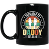 Promoted To Daddy, Retro Dad And Son, Father's Day Gifts Black Mug