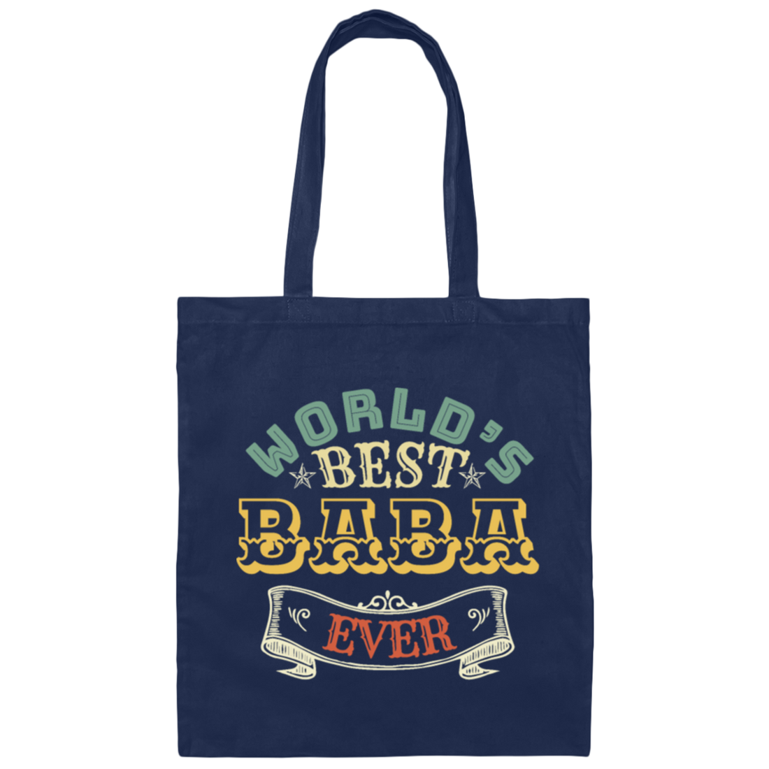 Retro Worlds Best Baba Ever, Blessed Baba Canvas Tote Bag