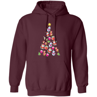 Christmas Tree Made By Xmas Element, Love Christmas Tree, Merry Christmas, Trendy Christmas Pullover Hoodie