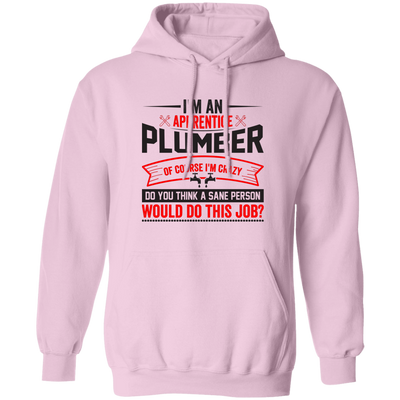 I'm An Apprentice Plumber Of Course I'm Crazy, Plumber Job Pullover Hoodie