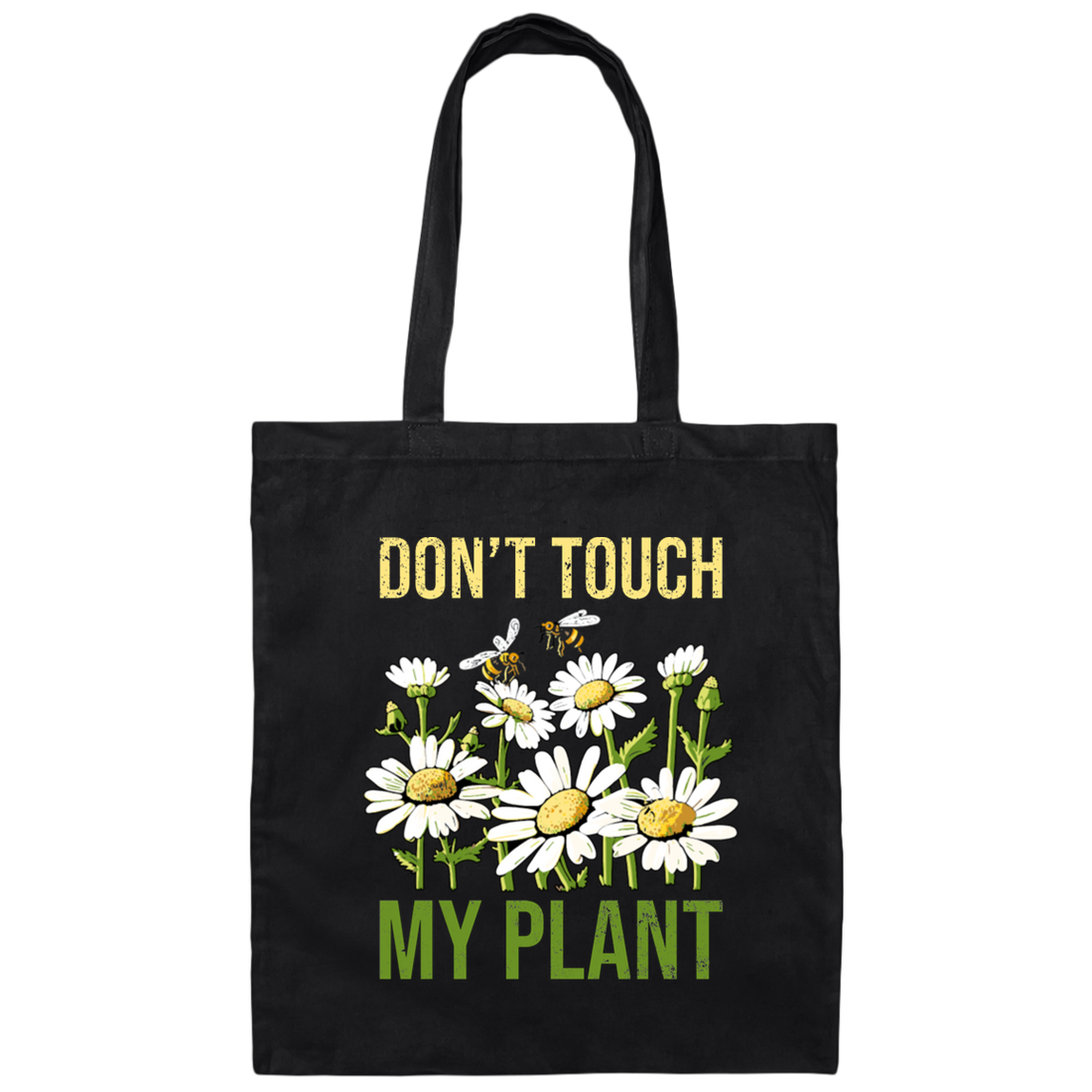 Chrysanthemum Lover Gift, Don't Touch My Plant Canvas Tote Bag