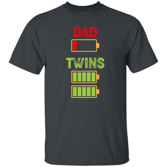 Dad Of Twins, Father's Day Gift, Dad Out Of Battery Unisex T-Shirt