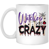 Witches Be Crazy, Crazy Witches, Horror Spiderweb White Mug