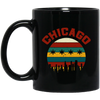 Chicago Skyline, Chicagoan Flag, Retro Chicago, Best Of Chicago Gift Black Mug