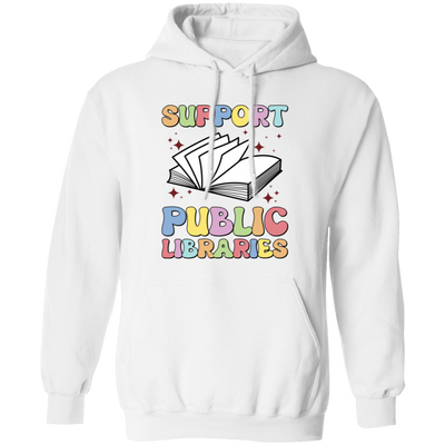 Support Public Libraries, Love Read, Groovy Bookworm Pullover Hoodie