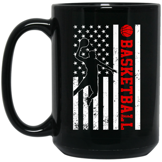 Basketball Player, American Basketball, Basketball Team Black Mug